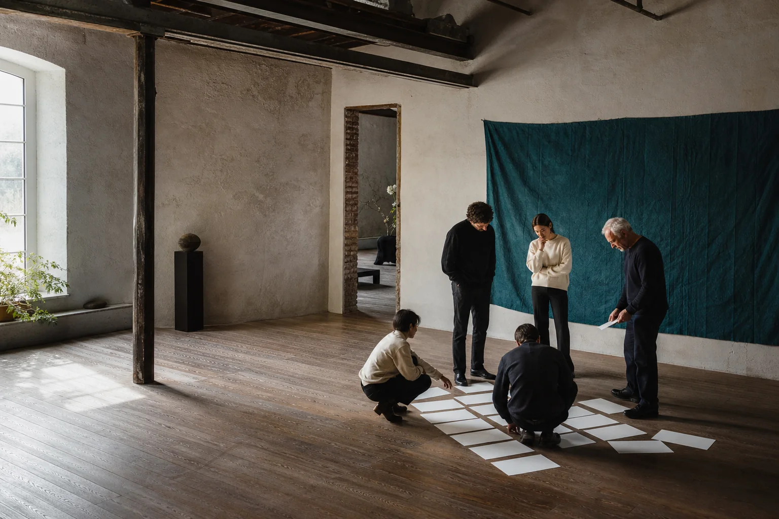 Equipo organizando ideas en un espacio de trabajo